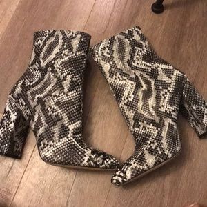 Pretty little thing snake skin booties